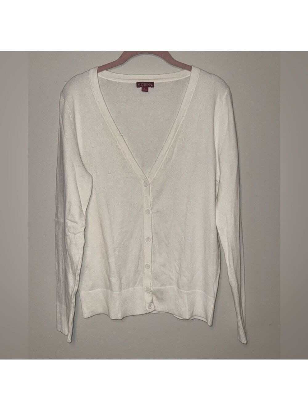 Merona White V-Neck Button-Up Cardigan